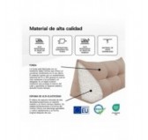 Cojín de Respaldo | Almohada de Lectura para Cama y Sofá | 200x50x20 cm | Gris