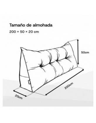 Cojín de Respaldo | Almohada de Lectura para Cama y Sofá | 200x50x20 cm | Beige