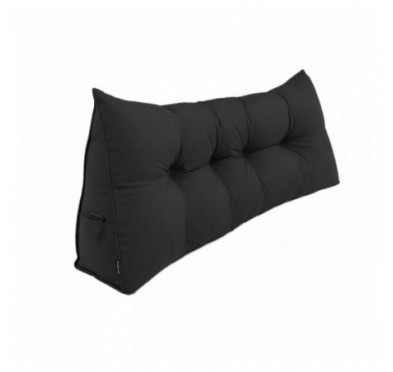 Cojín de Respaldo | Almohada de Lectura para Cama y Sofá | 200x50x20 cm | Negro