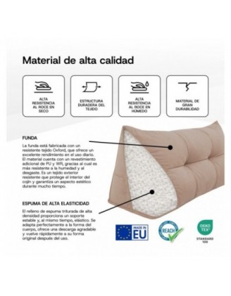 Cojín de Respaldo | Almohada de Lectura para Cama y Sofá | 200x50x20 cm | Negro