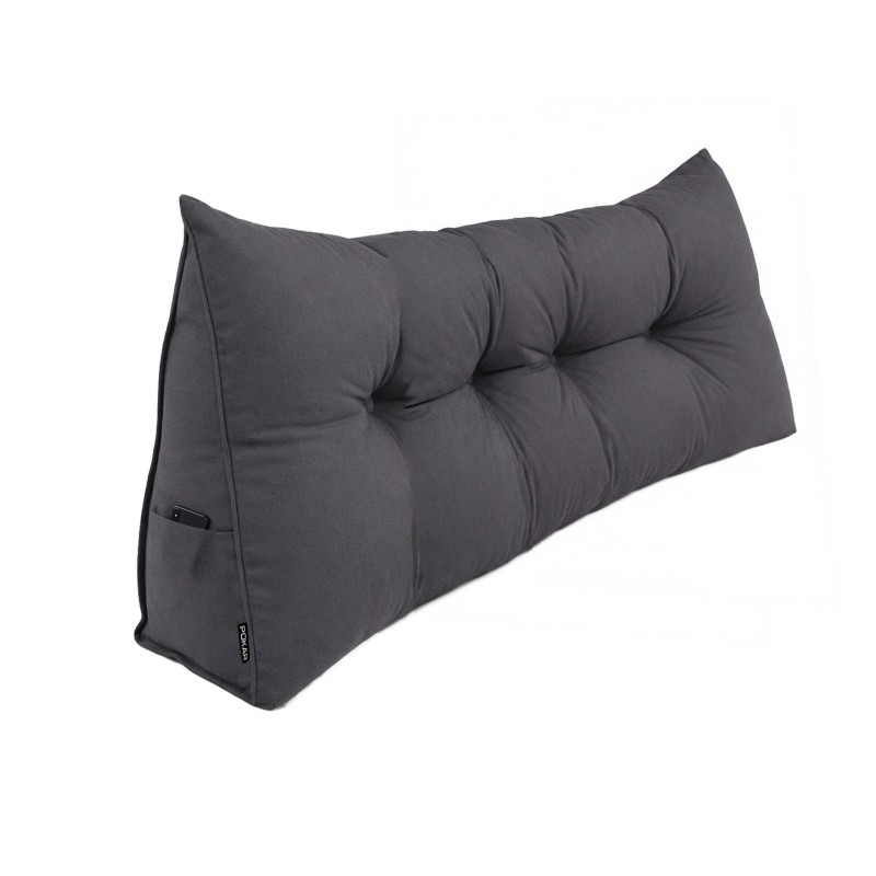 Cojín de Respaldo | Almohada de Lectura para Cama y Sofá | 200x50x20 cm | Antracita