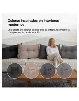 Cojín de Respaldo | Almohada de Lectura para Cama y Sofá | 180x50x20 cm | Beige