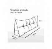 Cojín de Respaldo | Almohada de Lectura para Cama y Sofá | 180x50x20 cm | Beige