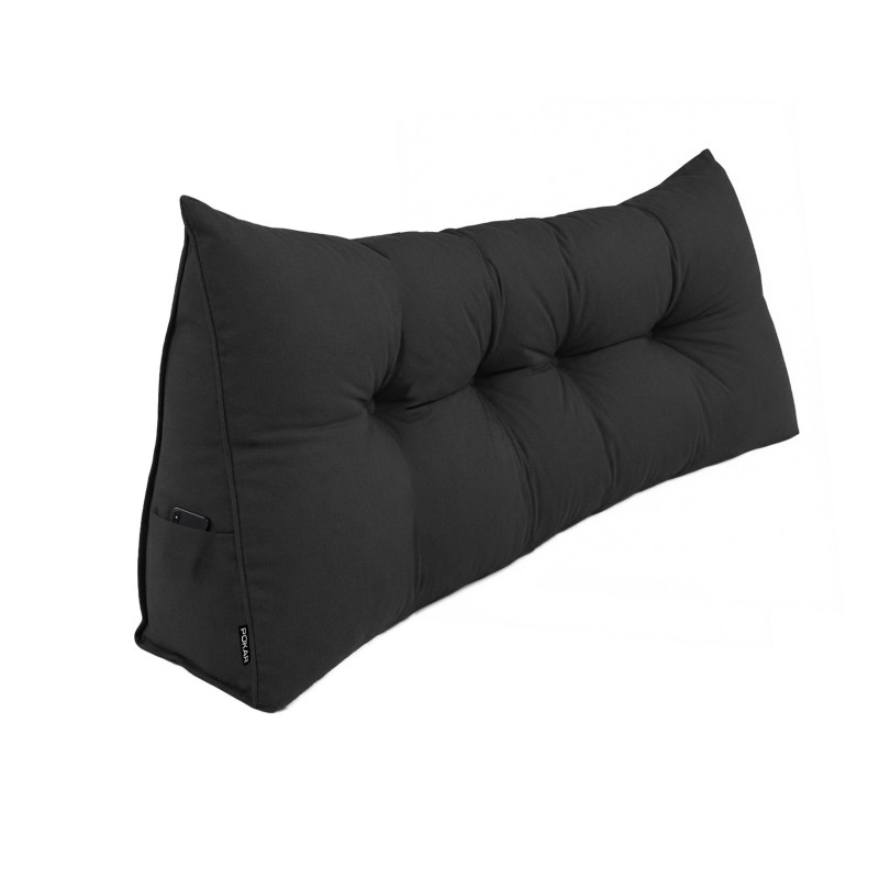 Cojín de Respaldo | Almohada de Lectura para Cama y Sofá | 180x50x20 cm | Negro