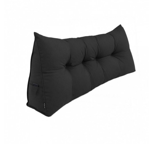 Cojín de Respaldo | Almohada de Lectura para Cama y Sofá | 180x50x20 cm | Negro