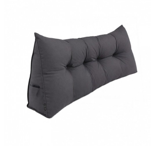 Cojín de Respaldo | Almohada de Lectura para Cama y Sofá | 180x50x20 cm | Antracita