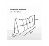 Cojín de Respaldo | Almohada de Lectura para Cama y Sofá | 140x50x20 cm | Gris