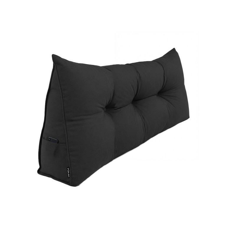 Cojín de Respaldo | Almohada de Lectura para Cama y Sofá | 140x50x20 cm | Negro