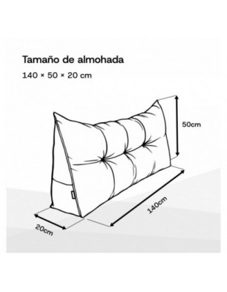 Cojín de Respaldo | Almohada de Lectura para Cama y Sofá | 140x50x20 cm | Negro