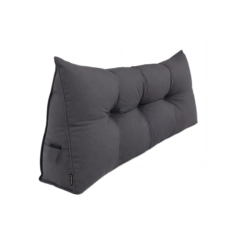 Cojín de Respaldo | Almohada de Lectura para Cama y Sofá | 120x50x20 cm | Antracita
