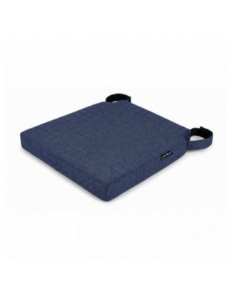 Cojín para silla con cintas de velcro | 41x35x40 cm | Color azul oscuro