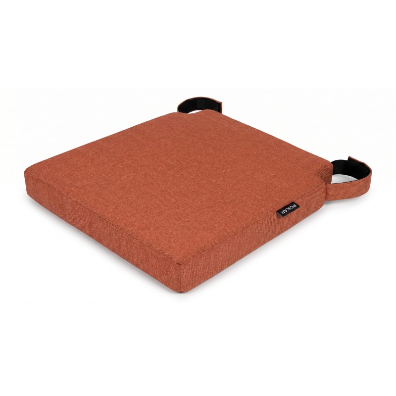 Cojín para silla con cintas de velcro | 41x35x40 cm | Color naranja