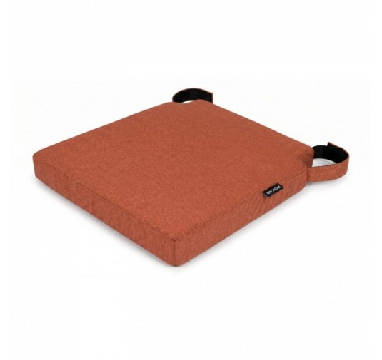 Cojín para silla con cintas de velcro | 41x35x40 cm | Color naranja