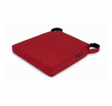 Cojín para silla con cintas de velcro | 41x35x40 cm | Color rojo