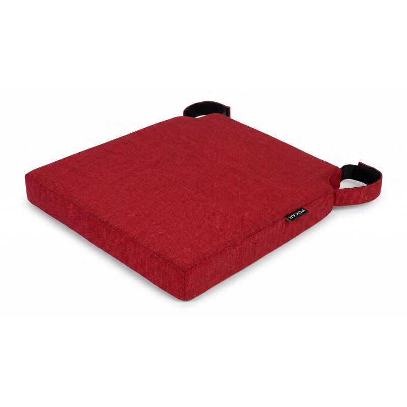 Cojín para silla con cintas de velcro | 41x35x40 cm | Color rojo