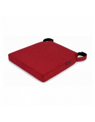 Cojín para silla con cintas de velcro | 41x35x40 cm | Color rojo