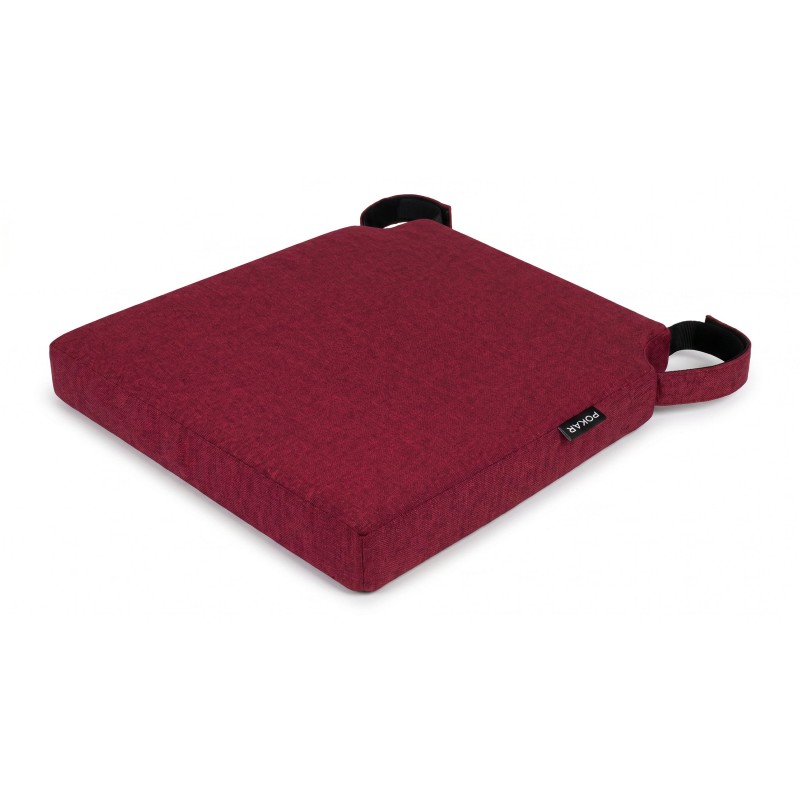 Cojín para silla con cintas de velcro | 41x35x40 cm | Color burdeos