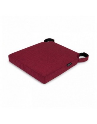 Cojín para silla con cintas de velcro | 41x35x40 cm | Color burdeos