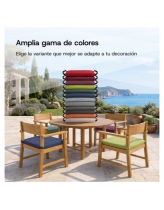 Cojín para silla con cintas de velcro | 41x35x40 cm | Color burdeos