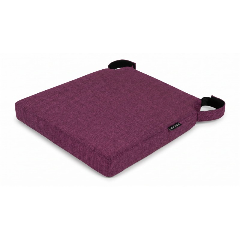 Cojín para silla con cintas de velcro | 41x35x40 cm | Color violeta