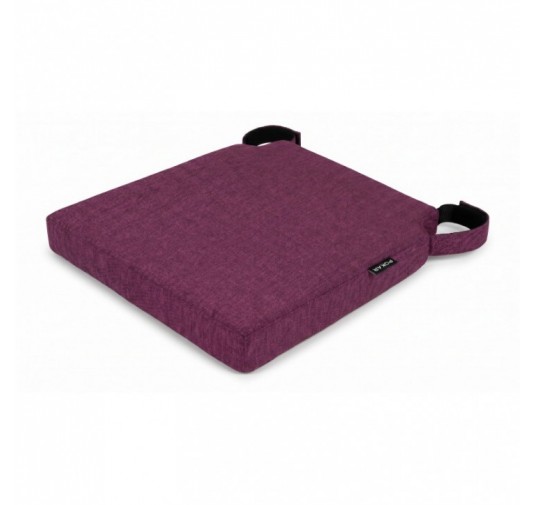 Cojín para silla con cintas de velcro | 41x35x40 cm | Color violeta