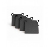 Set de 4 cojines para silla con cintas de velcro | 41x35x40 cm | Color antracita Set de 4 cojines para silla con cintas de velcro | 41x35x40 cm | Color antracita