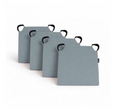 Set de 4 cojines para silla con cintas de velcro | 41x35x40 cm | Color azul