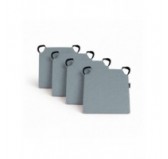 Set de 4 cojines para silla con cintas de velcro | 41x35x40 cm | Color azul