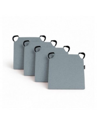 Set de 4 cojines para silla con cintas de velcro | 41x35x40 cm | Color azul