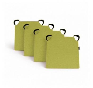 Set de 4 cojines para silla con cintas de velcro | 41x35x40 cm | Color lima