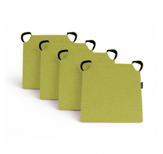 Set de 4 cojines para silla con cintas de velcro | 41x35x40 cm | Color lima