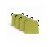 Set de 4 cojines para silla con cintas de velcro | 41x35x40 cm | Color lima