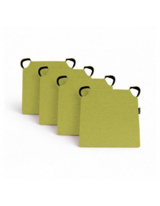 Set de 4 cojines para silla con cintas de velcro | 41x35x40 cm | Color lima
