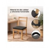 Set de 4 cojines para silla con cintas de velcro | 41x35x40 cm | Color lima