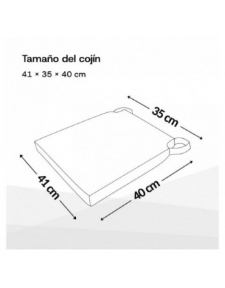 Set de 4 cojines para silla con cintas de velcro | 41x35x40 cm | Color lima
