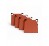 Set de 4 cojines para silla con cintas de velcro | 41x35x40 cm | Color naranja