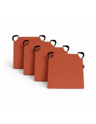 Set de 4 cojines para silla con cintas de velcro | 41x35x40 cm | Color naranja
