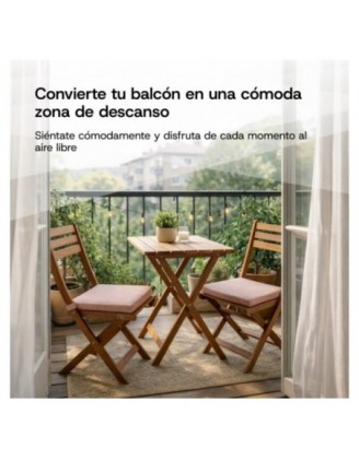 Set de 4 cojines para silla con cintas de velcro | 41x35x40 cm | Color burdeos