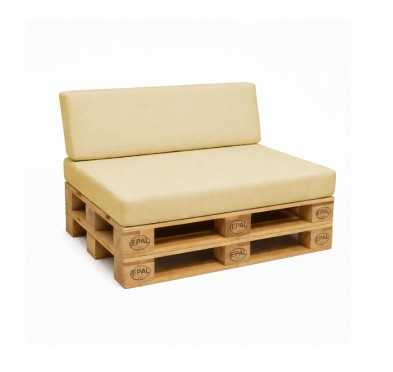Set de 2 Cojines para Palets Impermeables 120x80 + 120x40 Beige