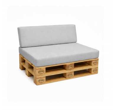 Set de 2 Cojines para Palets Impermeables 120x80 + 120x40 Gris