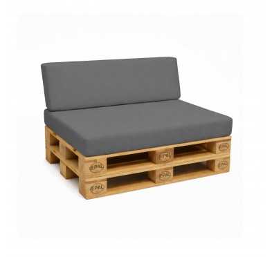Set de 2 Cojines para Palets Impermeables 120x80 + 120x40 Antracita