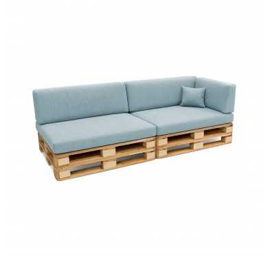 Set de 6 Cojines para Palets 120x80 + 120x40 Azul