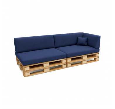 Set de 6 Cojines para Palets 120x80 + 120x40 Azul Oscuro
