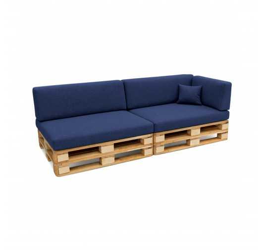 Set de 6 Cojines para Palets 120x80 + 120x40 Azul Oscuro