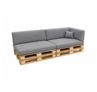 Set de 6 Cojines para Palets 120x80 + 120x40 Gris