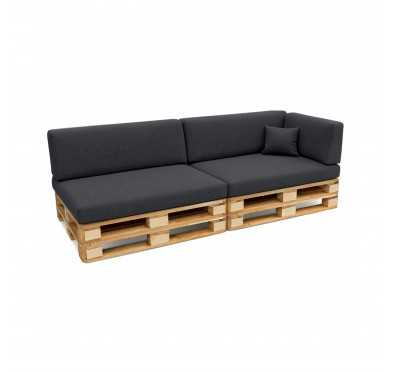 Set de 6 Cojines para Palets 120x80 + 120x40 Antracita
