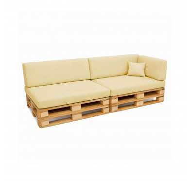 Set de 6 Cojines para Palets Impermeables 120x80 + 120x40 Beige