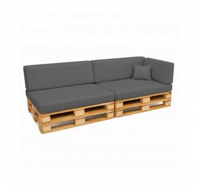 Set de 6 Cojines para Palets Impermeables 120x80 + 120x40 Antracita