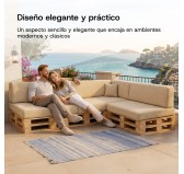 Set de 6 Cojines para Palets Impermeables 120x80 + 120x40 Gris Set de 6 Cojines para Palets Impermeables 120x80 + 120x40 Gris