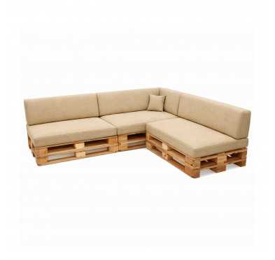 Set de 8 Cojines para Palets 120x80 + 120x40 Beige